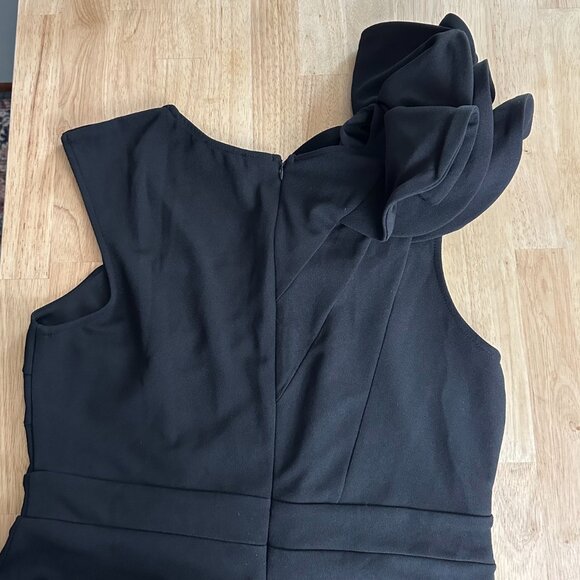 Lulus Black Ruffle One Shoulder Mermaid Maxi Dress L Wedding Bridesmaid - Picture 4 of 6